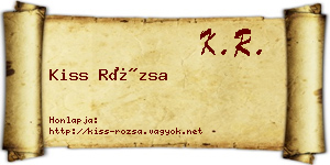 Kiss Rózsa névjegykártya