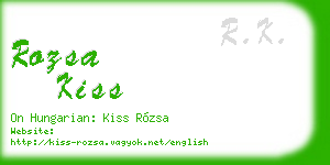rozsa kiss business card